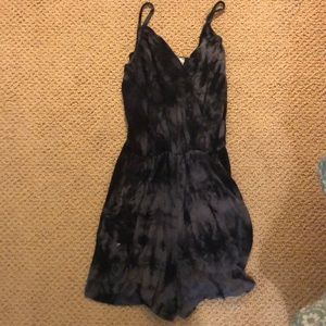 Black and Grey Tie-Dye Romper
